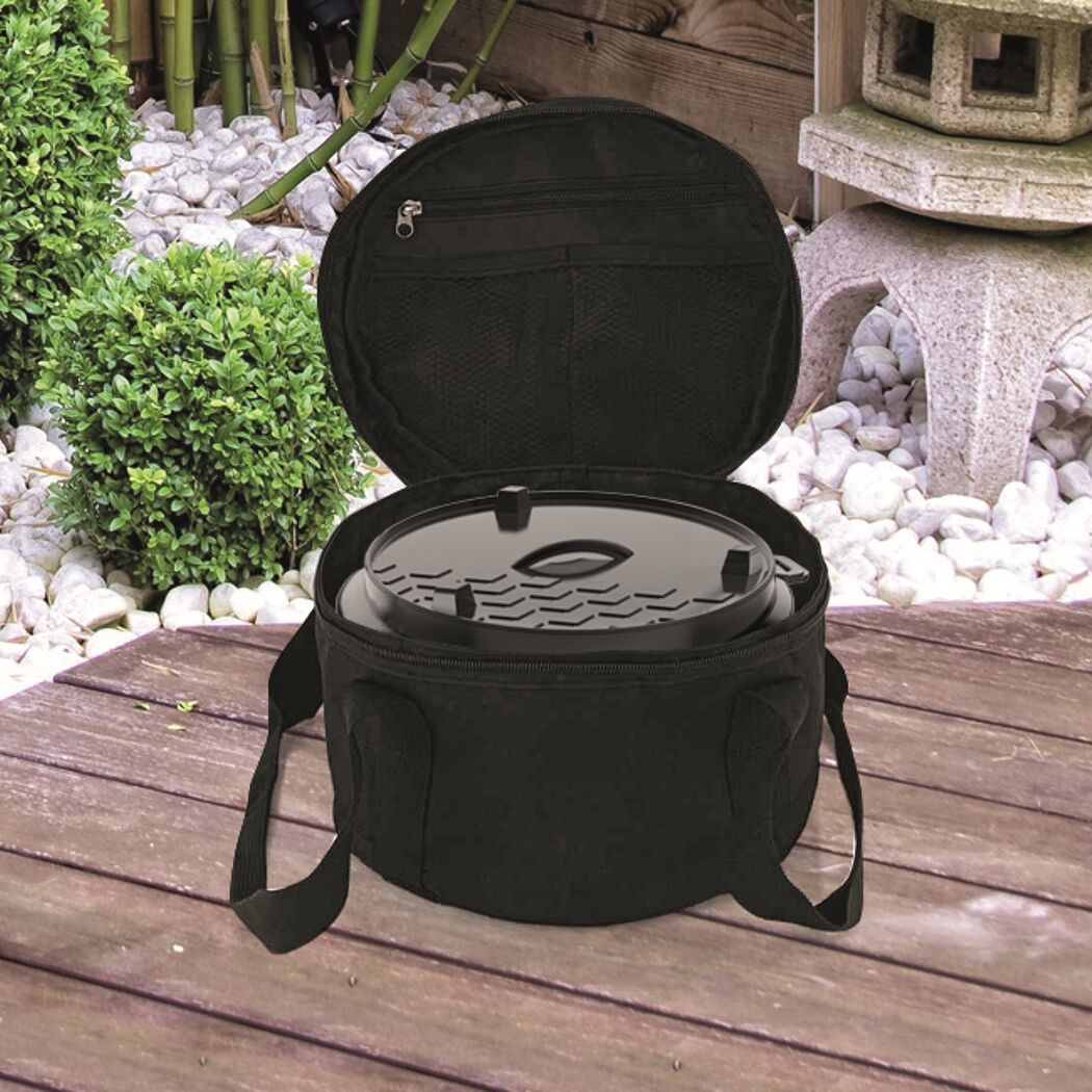 Tasche 'L' für Dutch-Oven edelstahlfarben/braun 41 x 28 x 41 cm