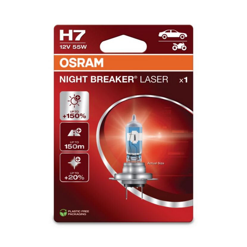 Hauptscheinwerferlampe 'H7 Night Breaker Laser' 55 W 12 V