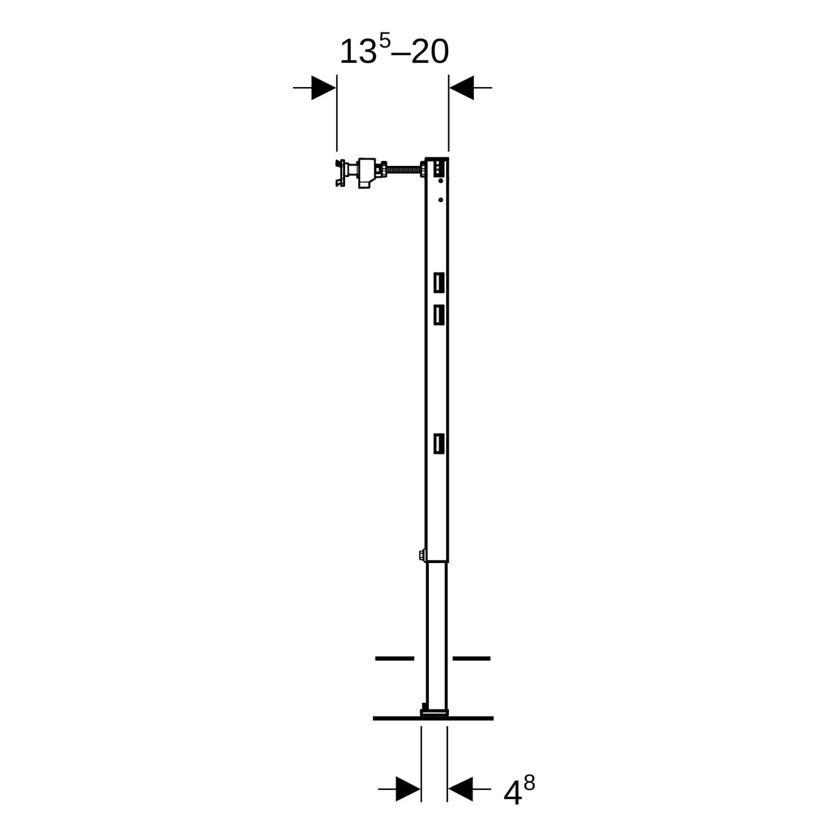 Ständerwerk 'Duofix' teilhoch 82-112 cm