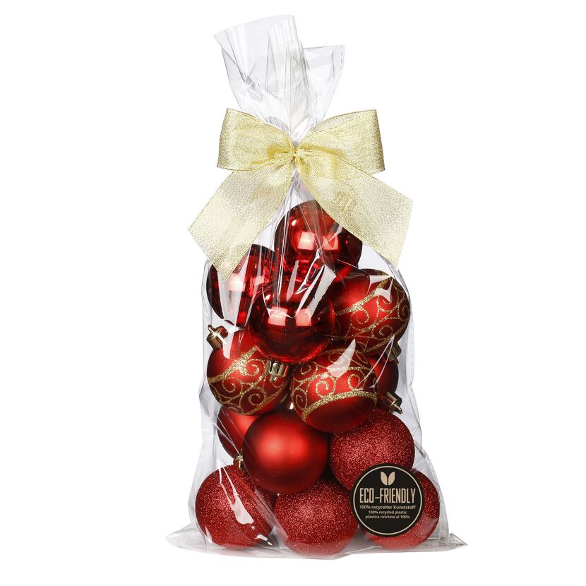 Christbaumschmuck 'Festive Red' rot Ø 23 cm 16 Stück