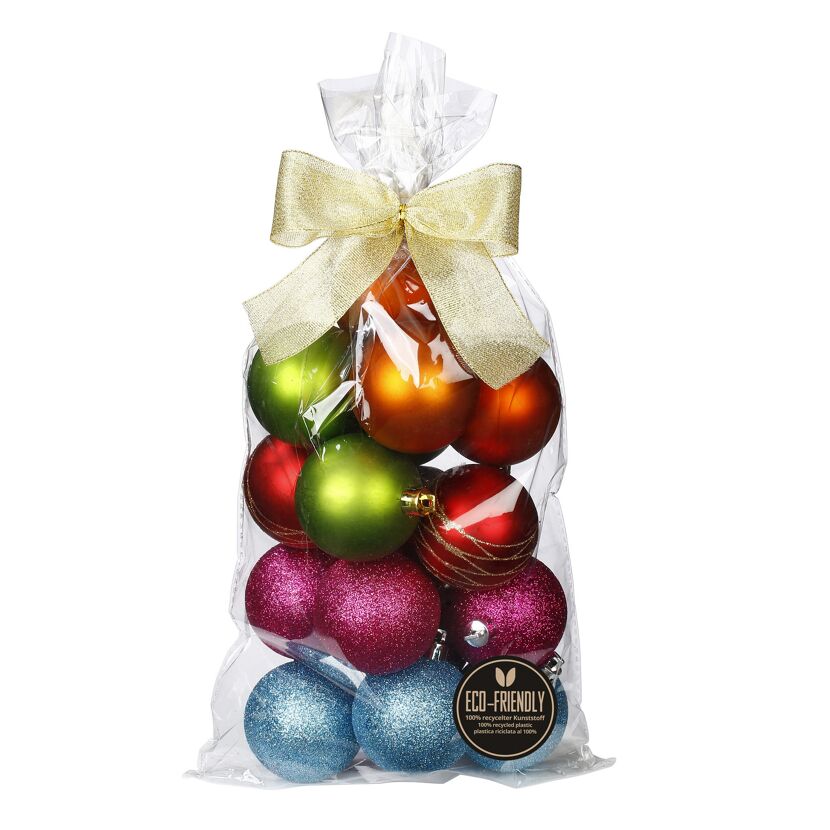Christbaumschmuck 'Mille Fiori' mehrfarbig Ø 23 cm 16 Stück