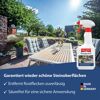 Rostfleckenentferner Sprühflasche auf einer sonnigen Terrasse.