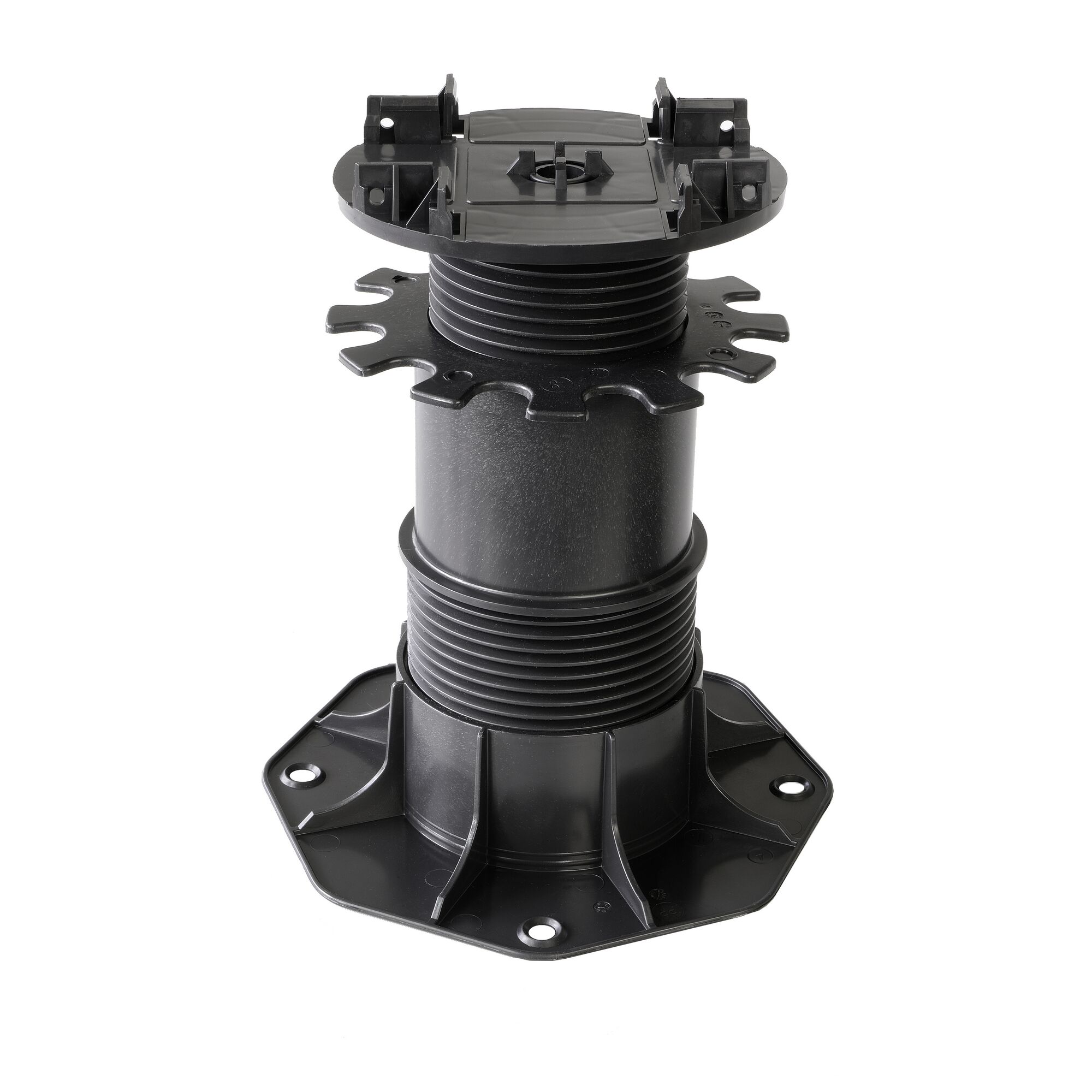 Terrassenlager Kunststoff schwarz 145 - 225 mm