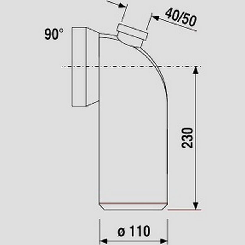 WC-Ablaufbogen 90° DN 40 + DN 50