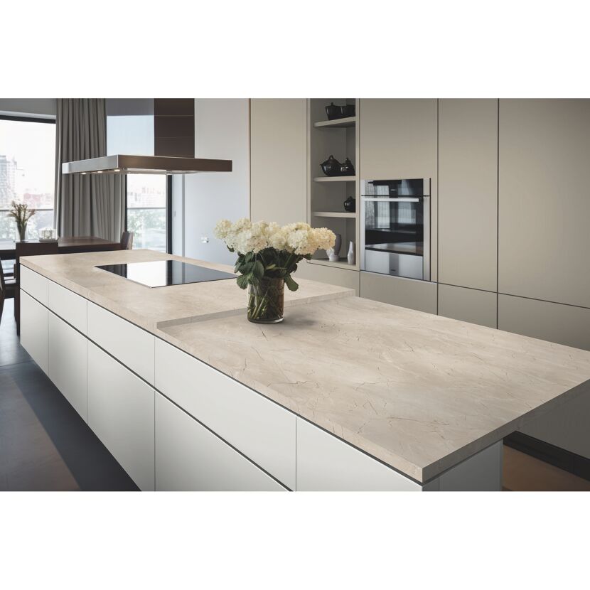 Arbeitsplatte 'Marmor Vicosa Clara K2885' grau 900 x 4100 x 38 mm