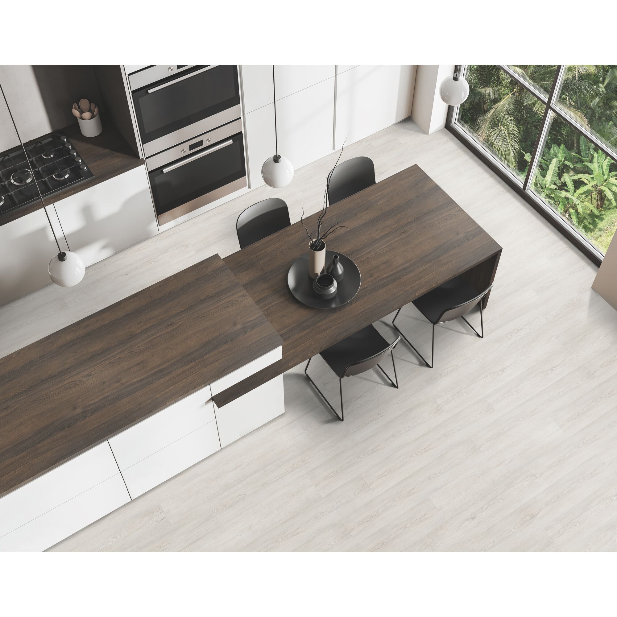 Arbeitsplatte Eiche Pallidus holzfarben/braun in moderner Küche