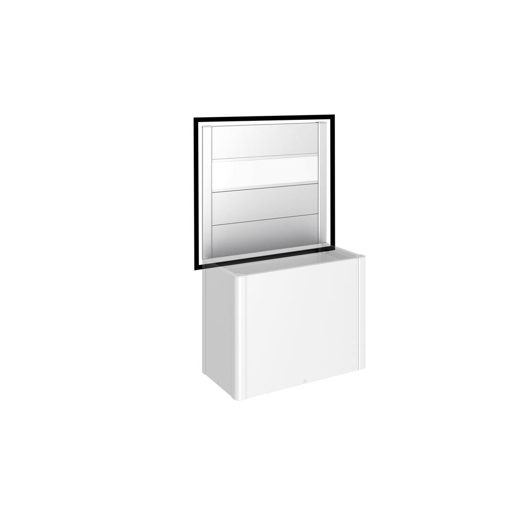 Sichtschutz silber-metallic mit Acrylglas für Hochbeet.
