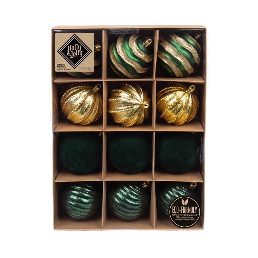 Christbaumschmuck dunkelgrün Ø 34 cm 12 Stück