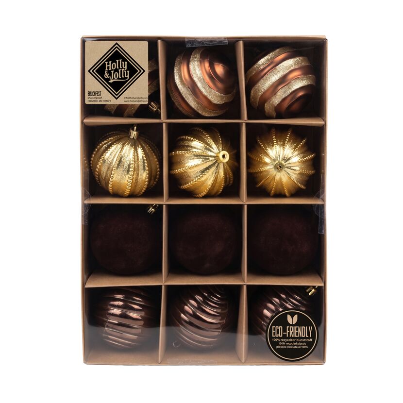 Christbaumschmuck braun Ø 34 cm 12 Stück