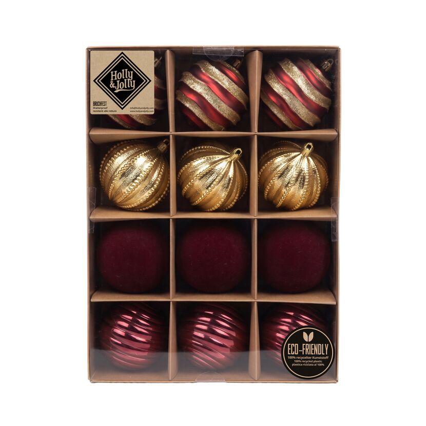 Christbaumschmuck 'Morello Cherry' dunkelrot Ø 34 cm 12 Stück