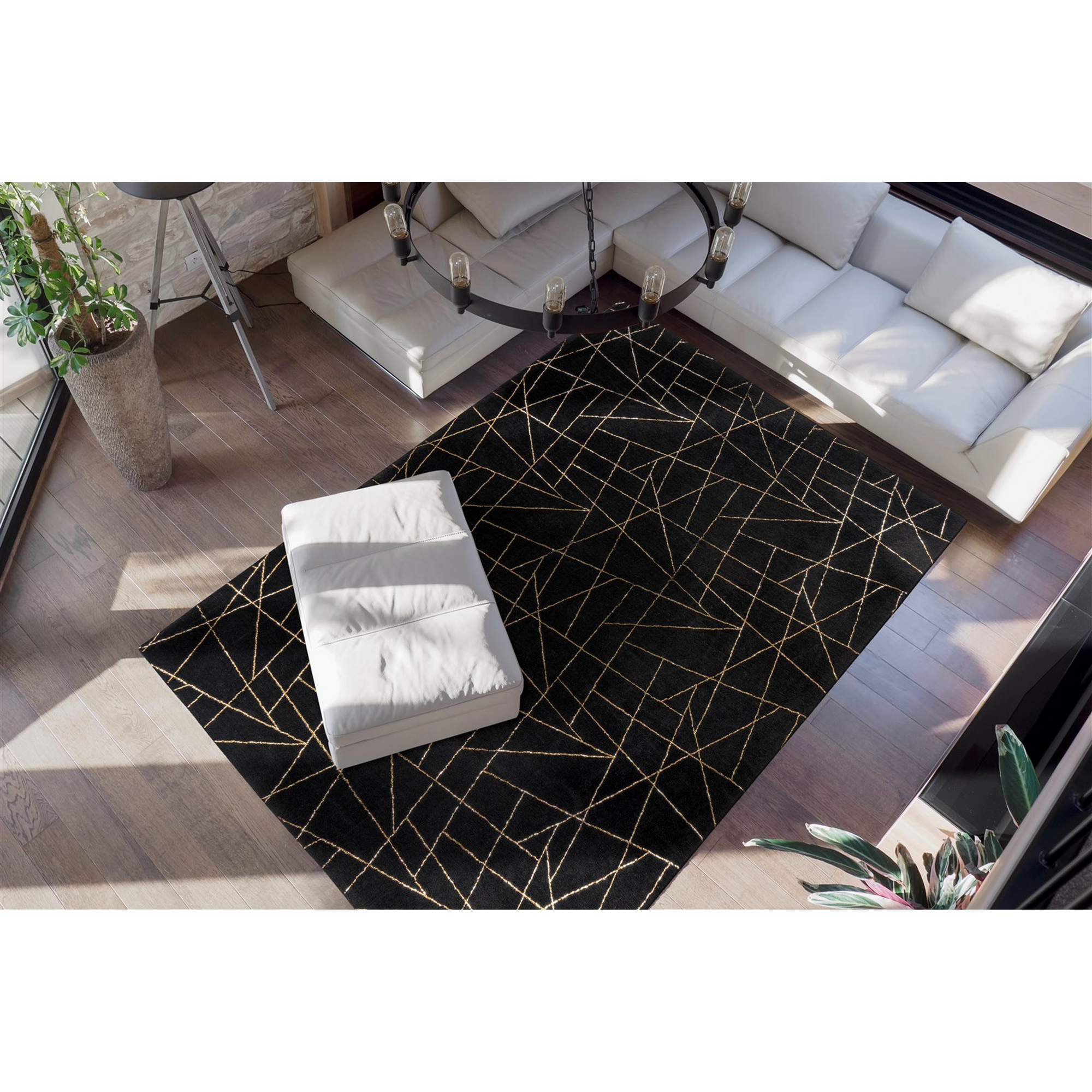 Teppich 'Bijou' schwarz/goldfarben 160 x 230 cm