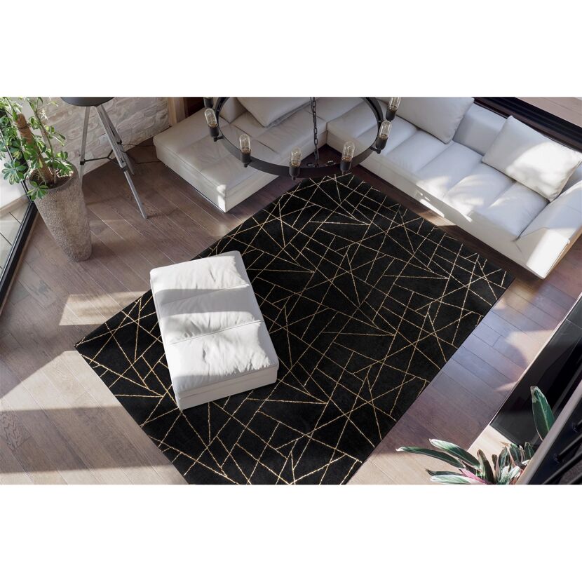 Teppich 'Bijou' schwarz/goldfarben 160 x 230 cm