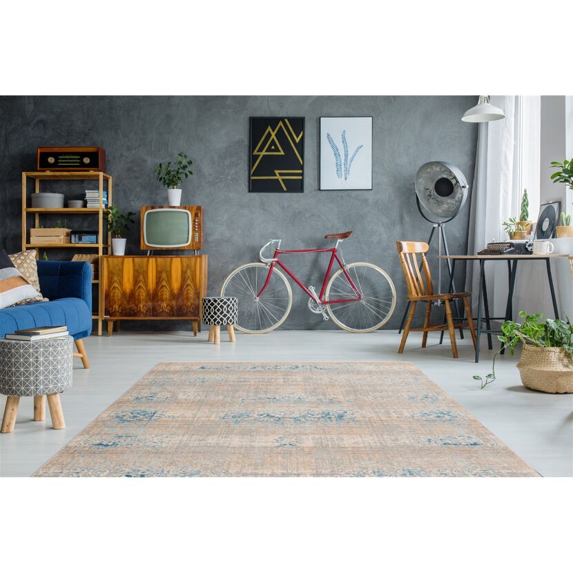 Teppich 'Baroque' grau/türkis 160 x 230 cm