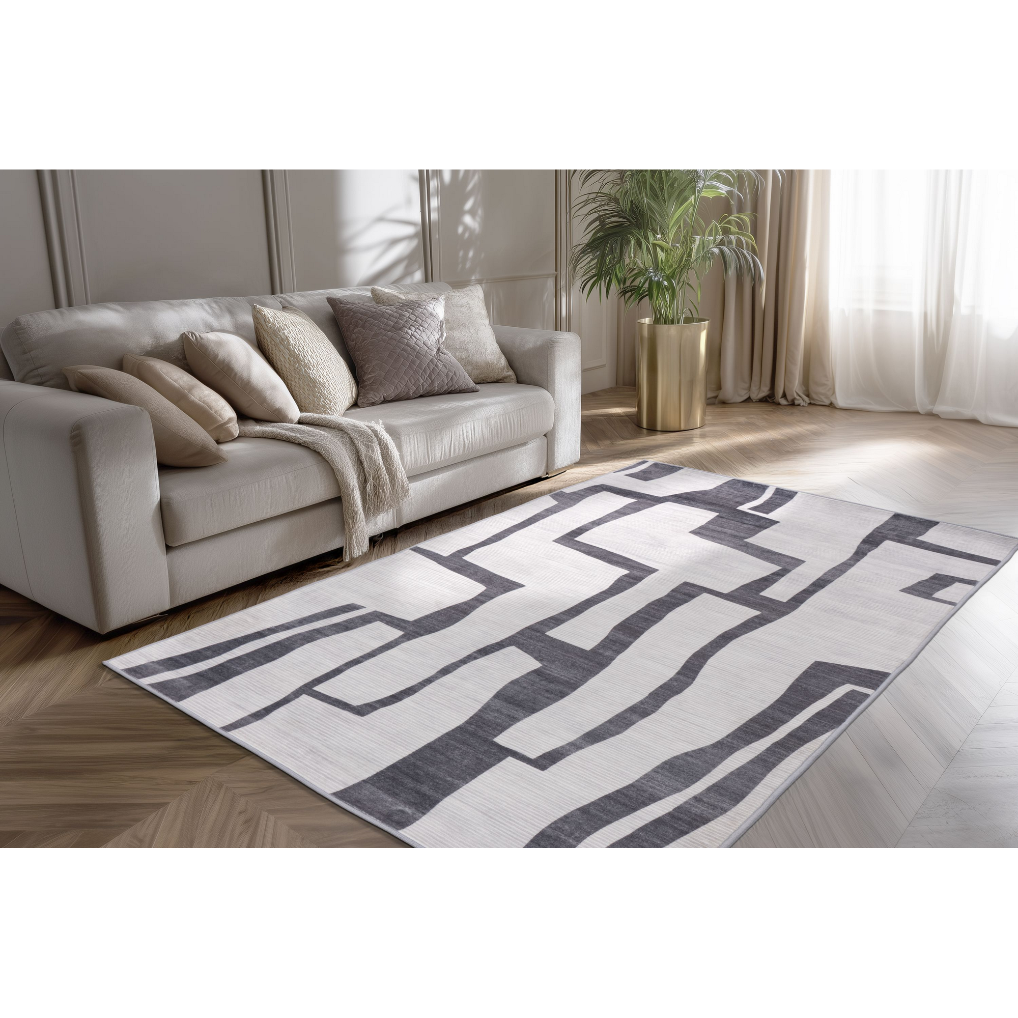Teppich 'Bluster' silbern 160 x 230 cm