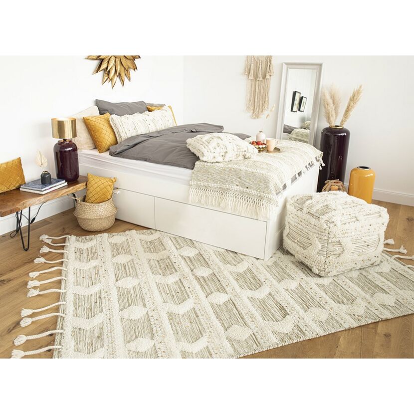 Teppich 'Bohist' creme/khaki 120 x 180 cm
