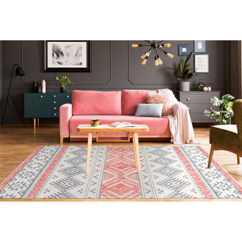 Teppich 'Ethnie' grau/apricot 160 x 230 cm