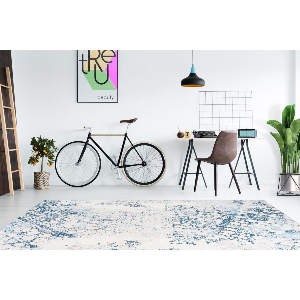 Teppich 'Galay' creme/blau 170 x 240 cm