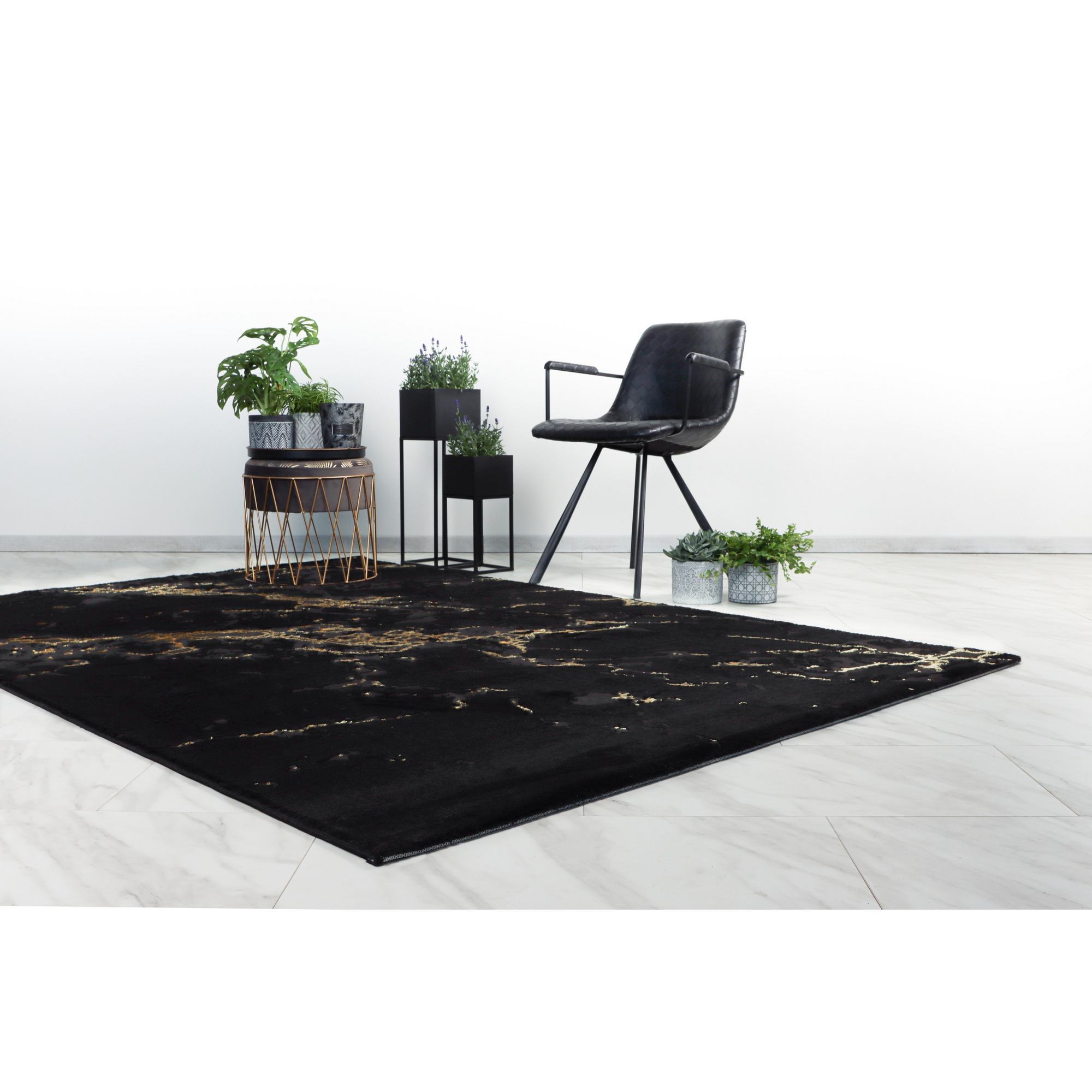 Teppich 'Mineral' schwarz 160 x 230 cm