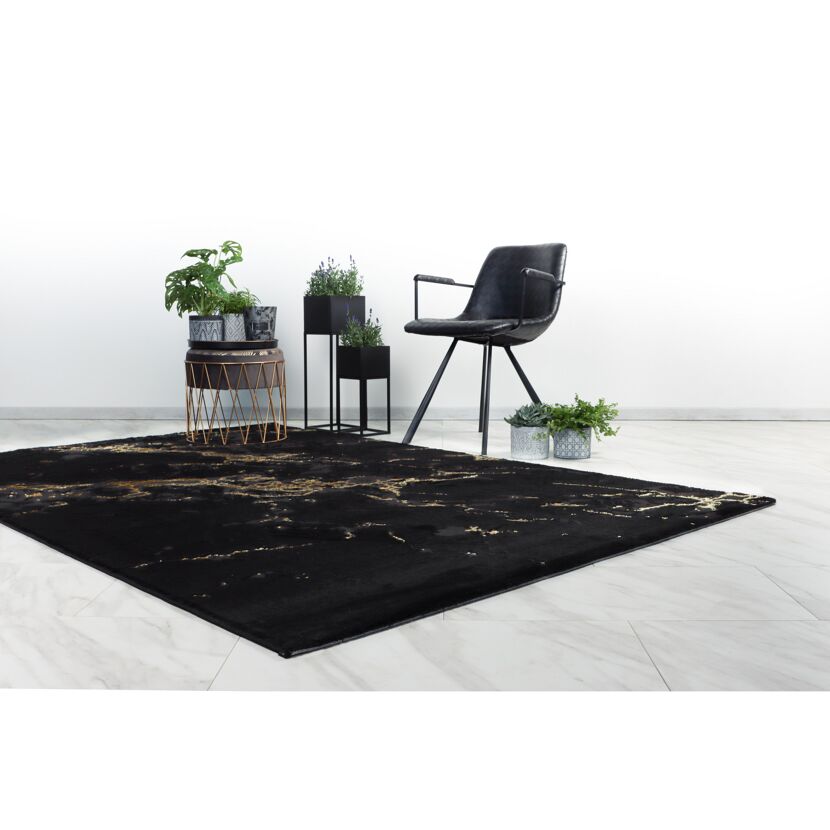 Teppich 'Mineral' schwarz 80 x 300 cm