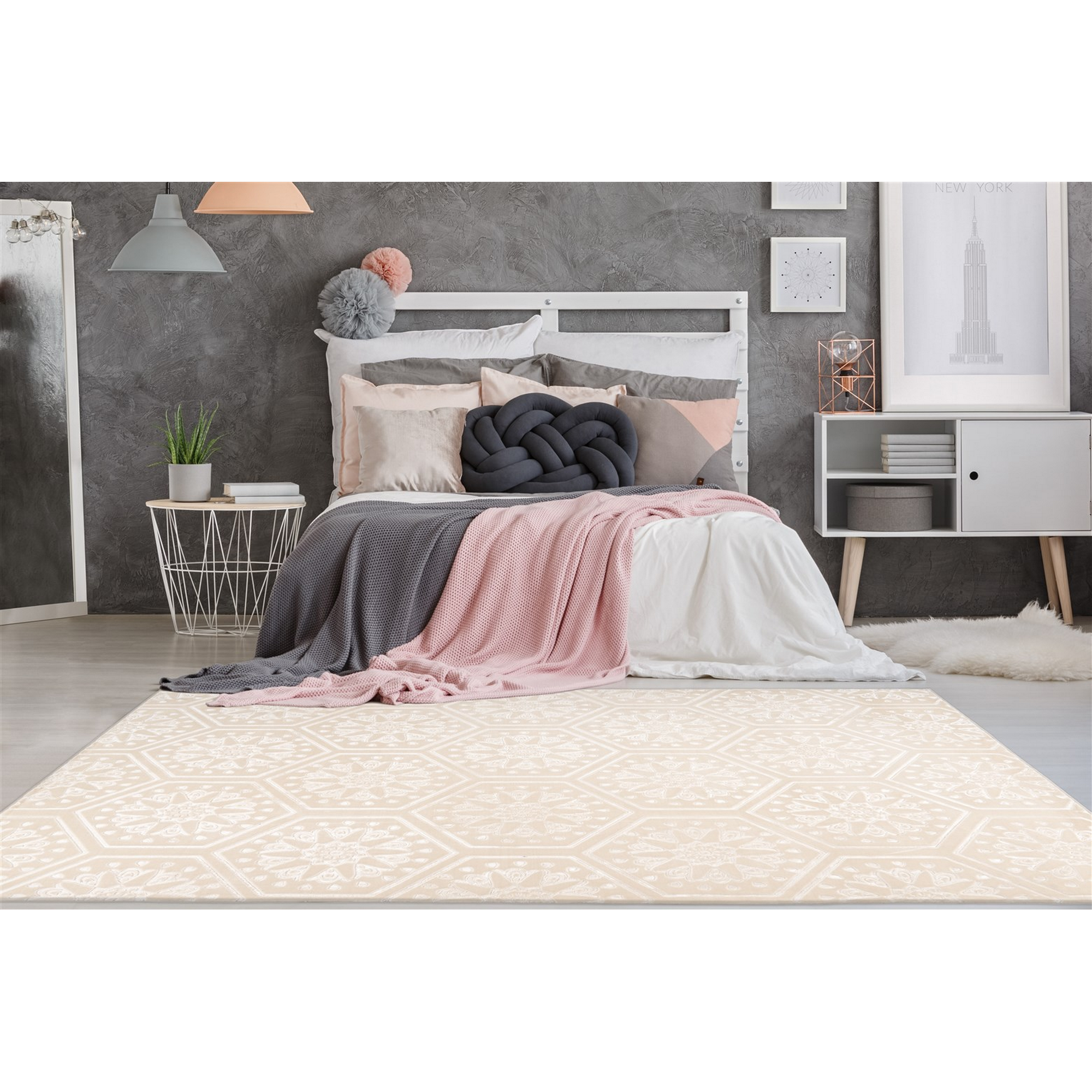 Teppich 'Monroe' creme 80 x 300 cm