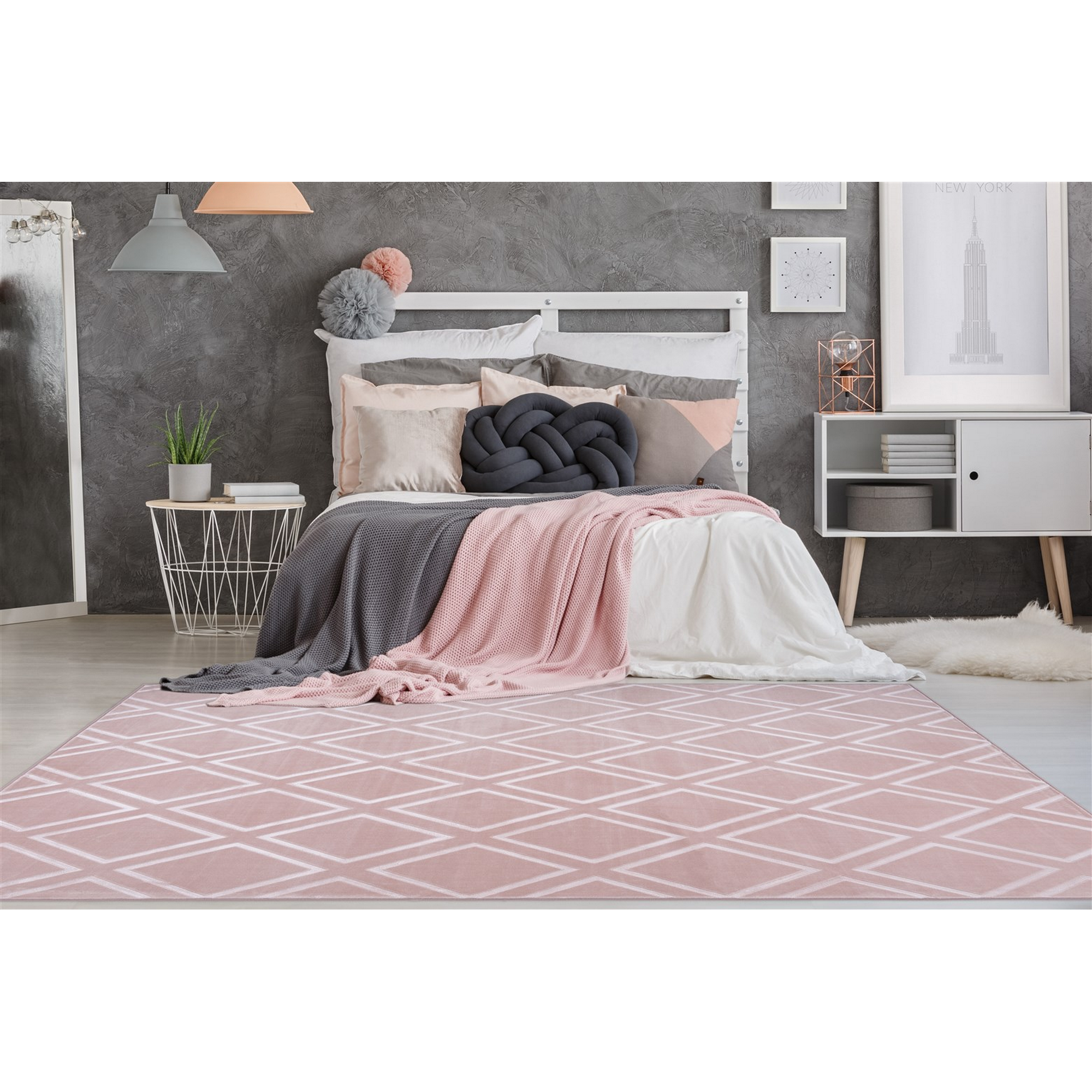 Teppich 'Monroe' rosa 80 x 300 cm