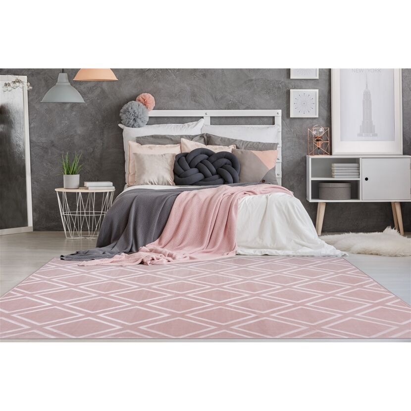 Teppich 'Monroe' rosa 80 x 300 cm