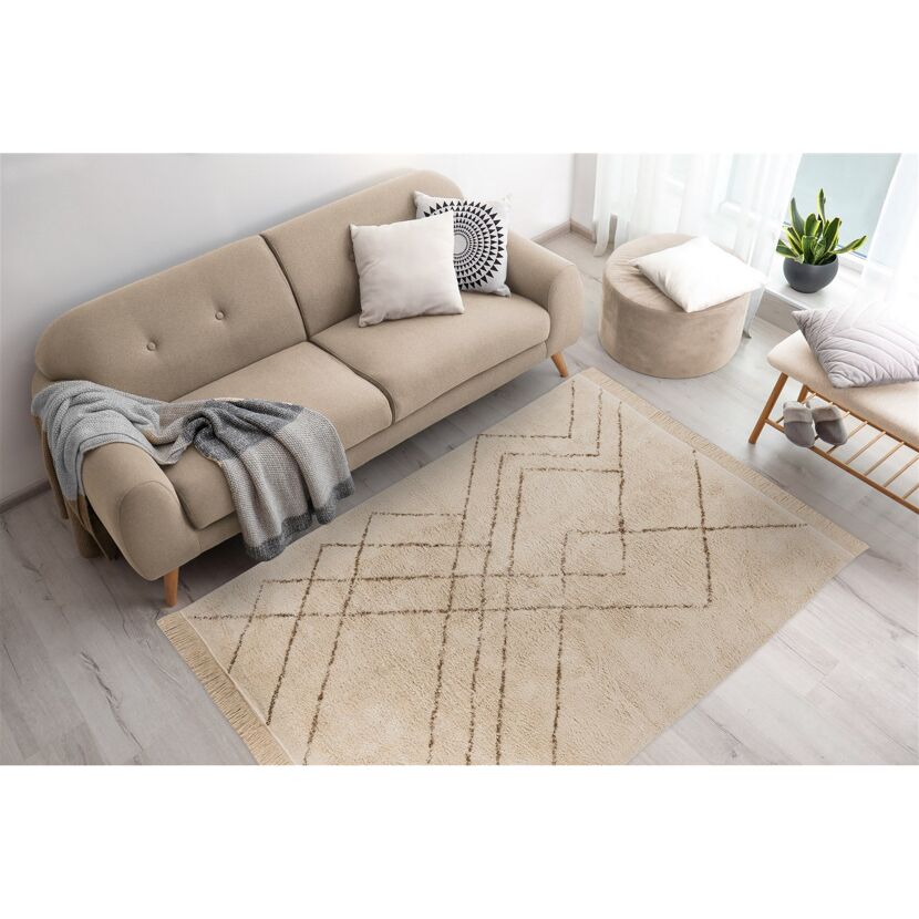 Teppich 'Mylen' creme/braun 160 x 230 cm