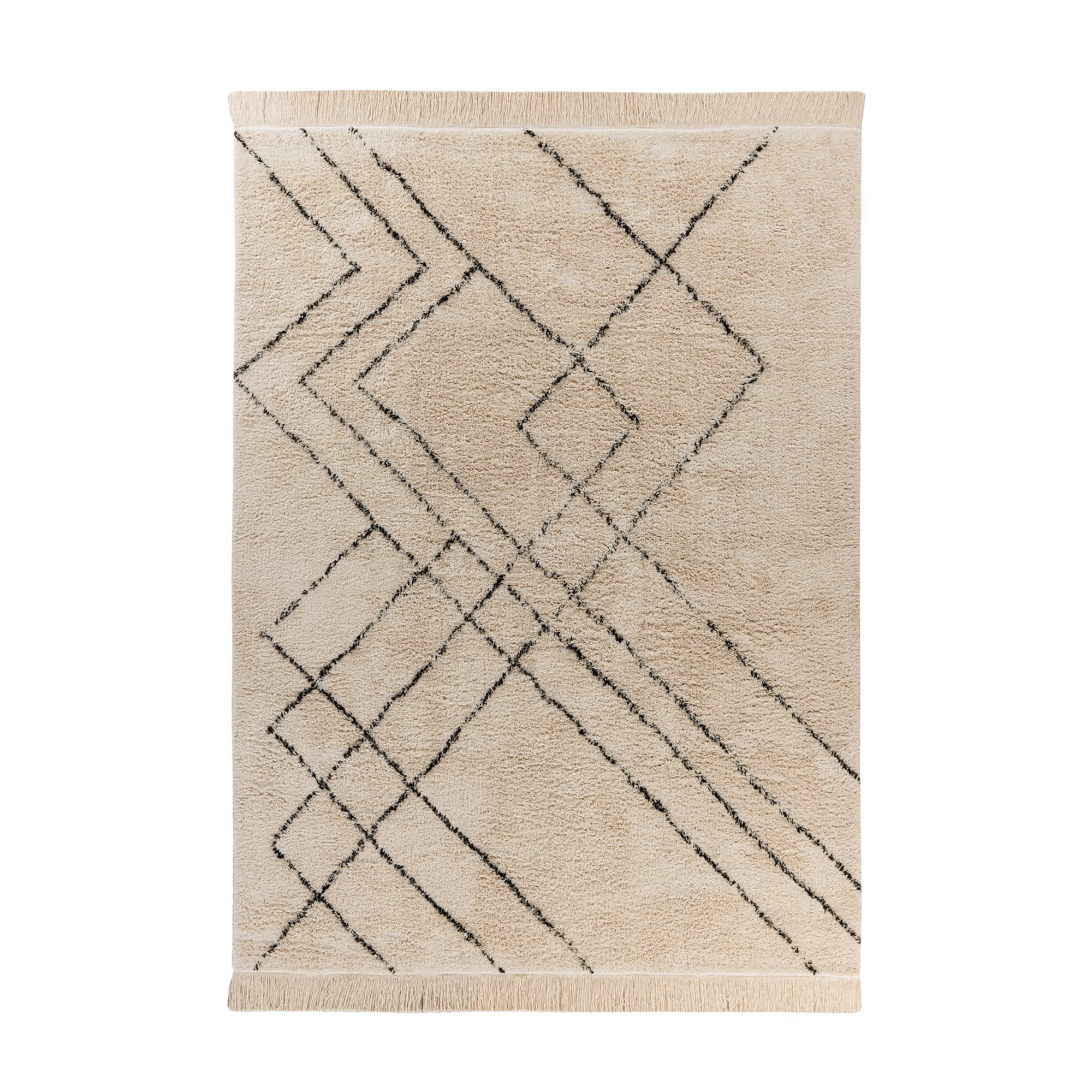 Teppich 'Mylen' creme/schwarz 160 x 230 cm