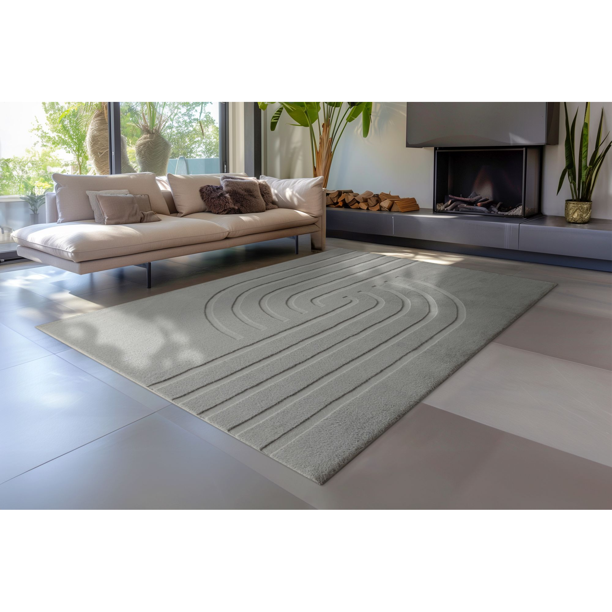 Teppich 'Peace' grau 160 x 230 cm