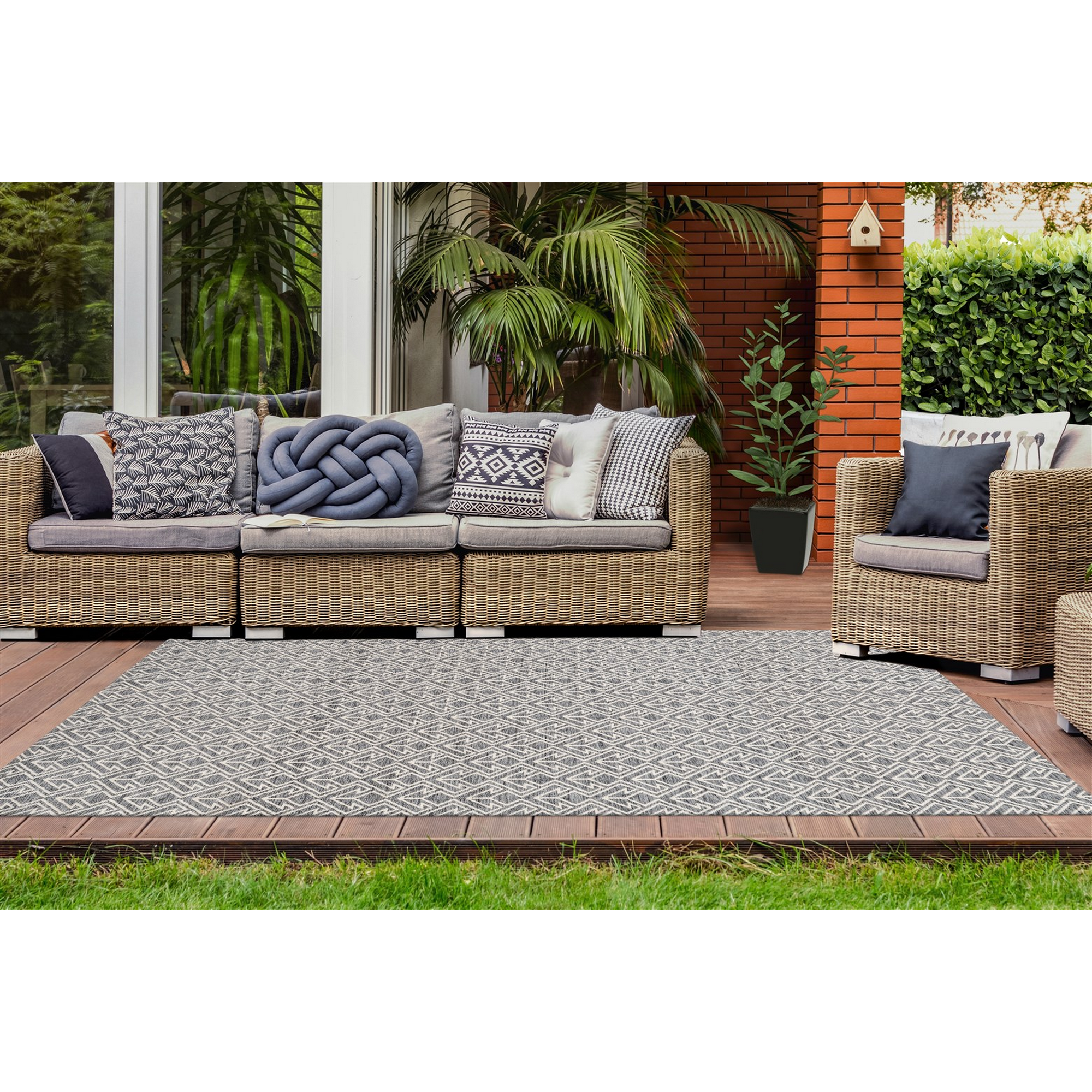 Teppich 'Yoga' grau/creme 120 x 170 cm