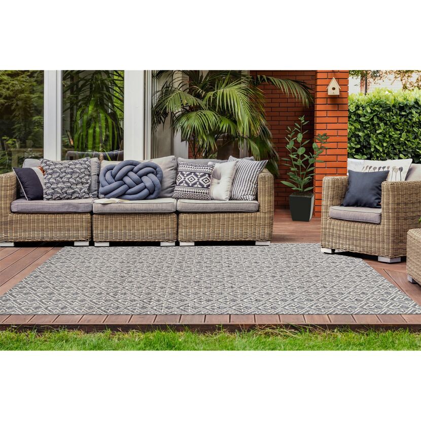 Teppich 'Yoga' grau/creme 80 x 150 cm