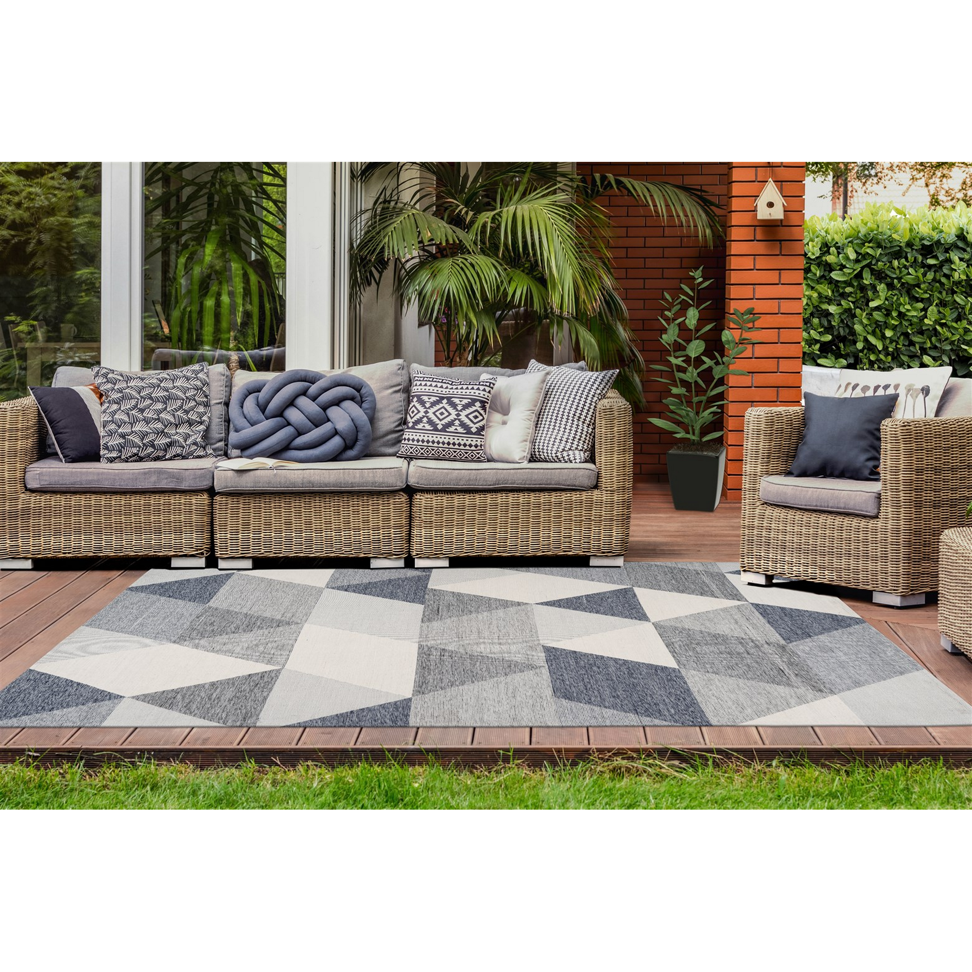 Teppich 'Yoga' grau/creme 160 x 230 cm