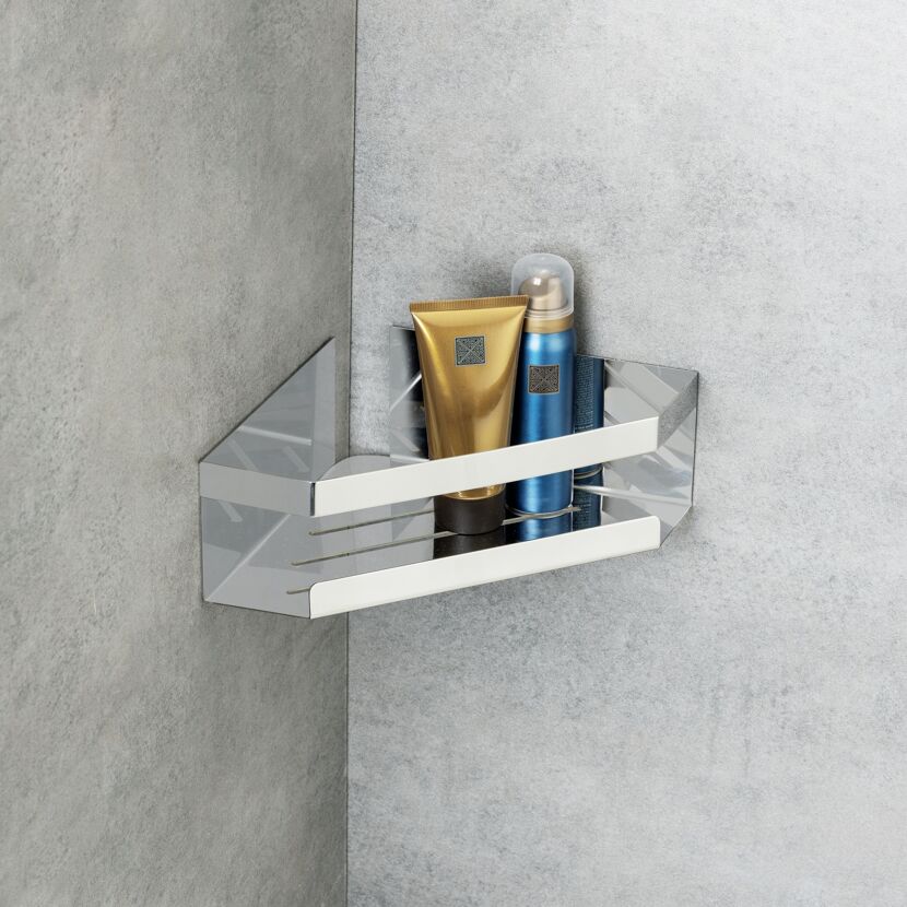 Eckablage 'Meleto' silber Edelstahl 28,5 x 8 x 18 cm