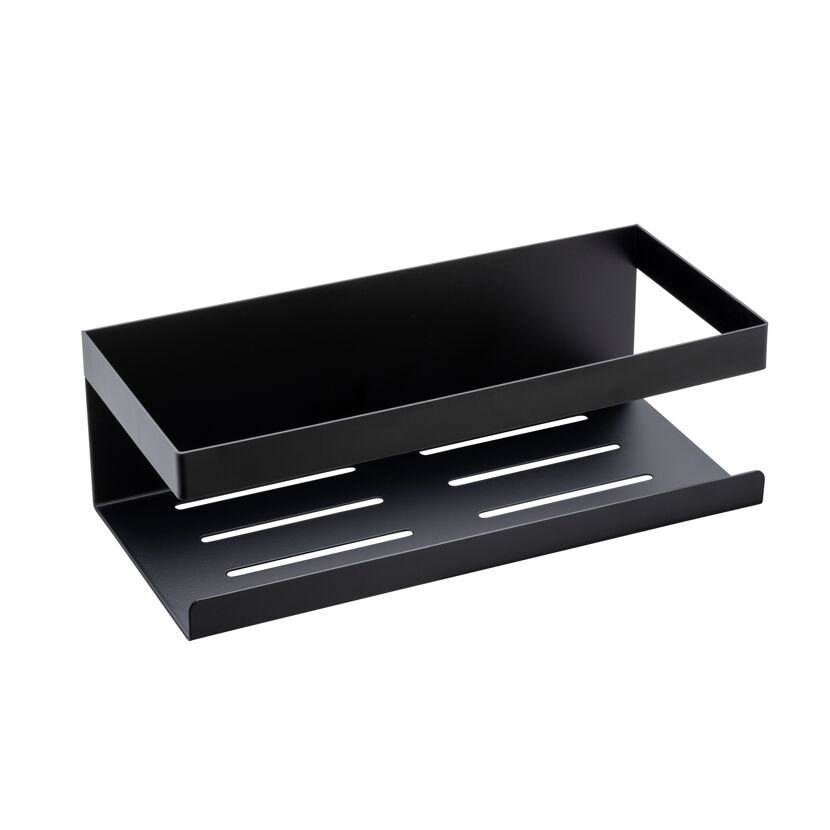 Wandablage 'Meleto' schwarz Edelstahl 25 x 8 x 11,5 cm