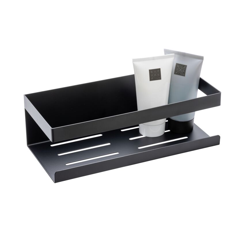 Wandablage 'Meleto' schwarz Edelstahl 25 x 8 x 11,5 cm