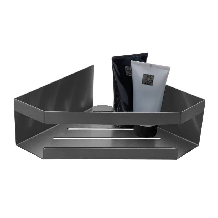 Eckablage 'Meleto' grau Edelstahl 28,5 x 8 x 18 cm