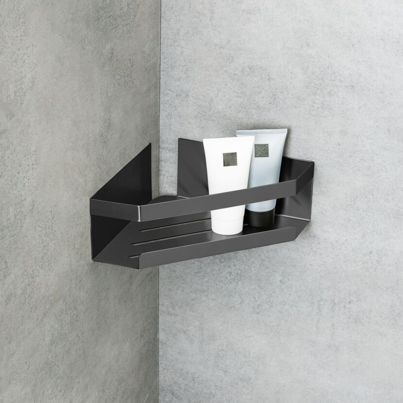 Eckablage 'Meleto' grau Edelstahl 28,5 x 8 x 18 cm