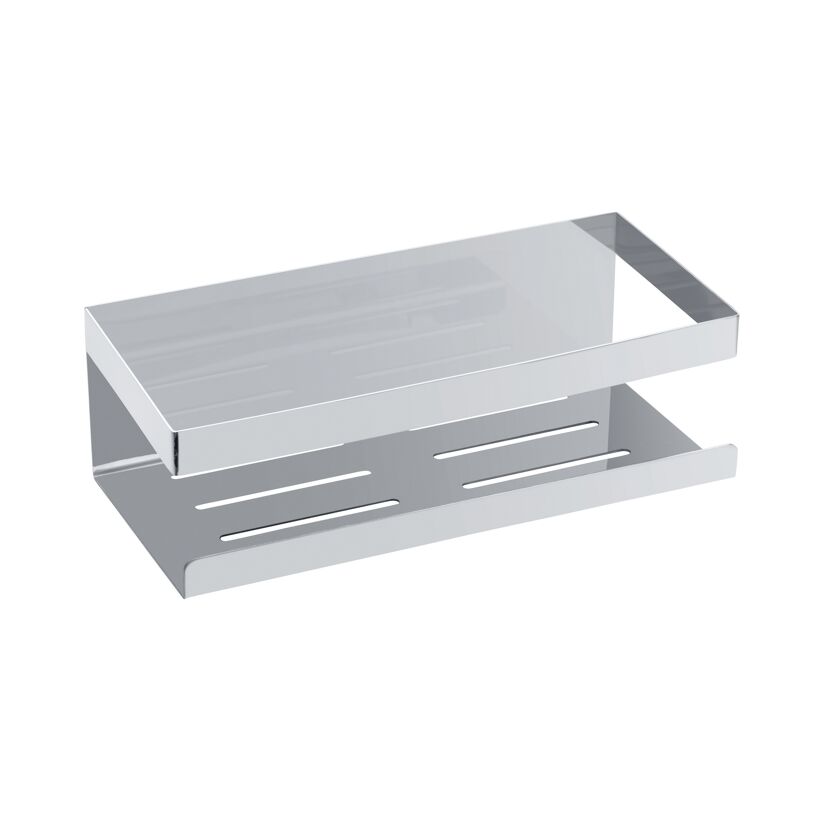 Wandablage 'Meleto' silber Edelstahl 25 x 8 x 11,5 cm