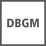 Text 'DBGM' in grau auf weißem Hintergrund
