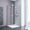 Eckdusche 'Alexa Style 2.0' mit Drehfalttür klar aluminiumfarben 90 x 90 x 192 cm