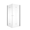Eckdusche 'Alexa Style 2.0' mit Drehfalttür klar aluminiumfarben 90 x 90 x 192 cm