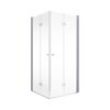 Eckdusche 'Alexa Style 2.0' mit Drehfalttür klar aluminiumfarben 80 x 80 x 192 cm