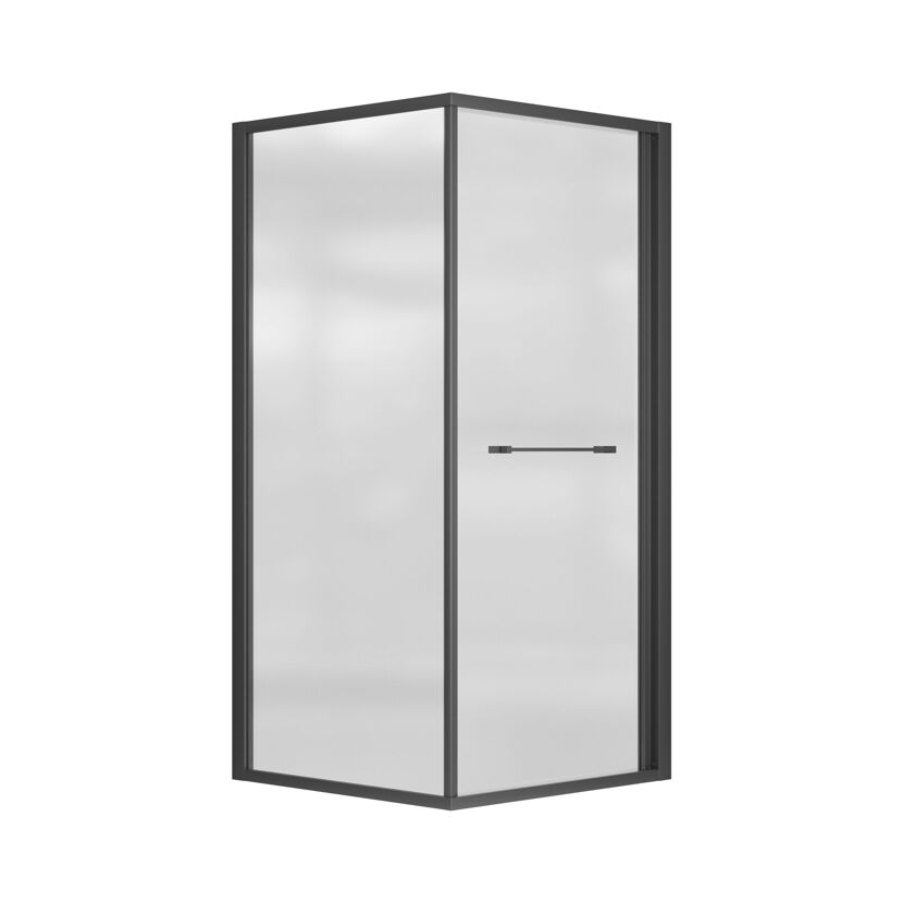 Eckdusche 'Sunny' mit Schwenk-Schiebetür klar schwarz 80 x 80 x 190 cm