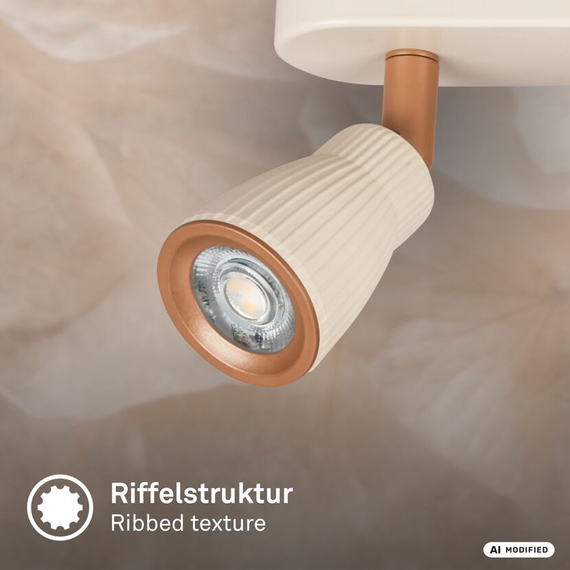 Spot 'Riff' 4-flammig grau/braun