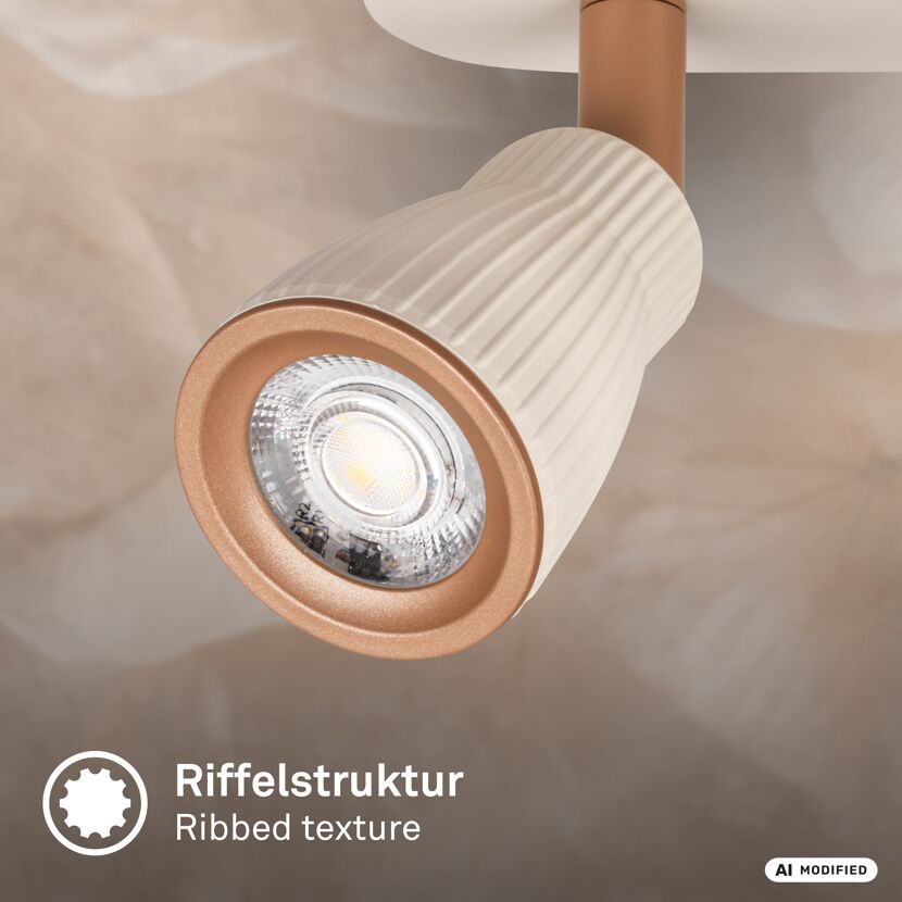 Spot 'Riff' 2-flammig grau/braun