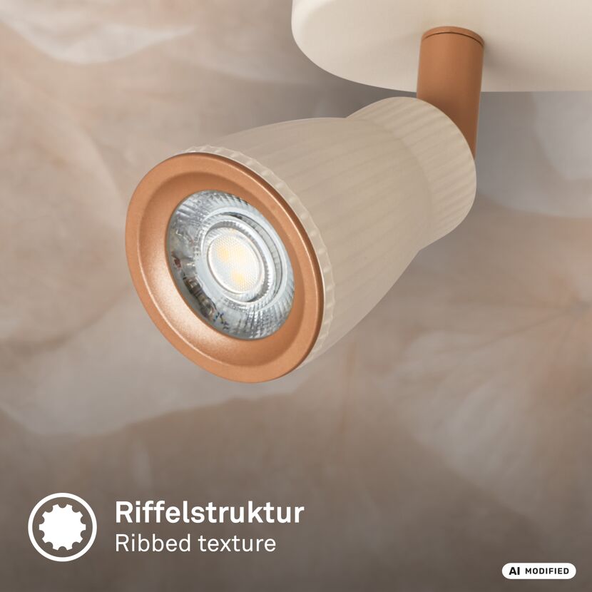 Spot 'Riff' 3-flammig grau/braun