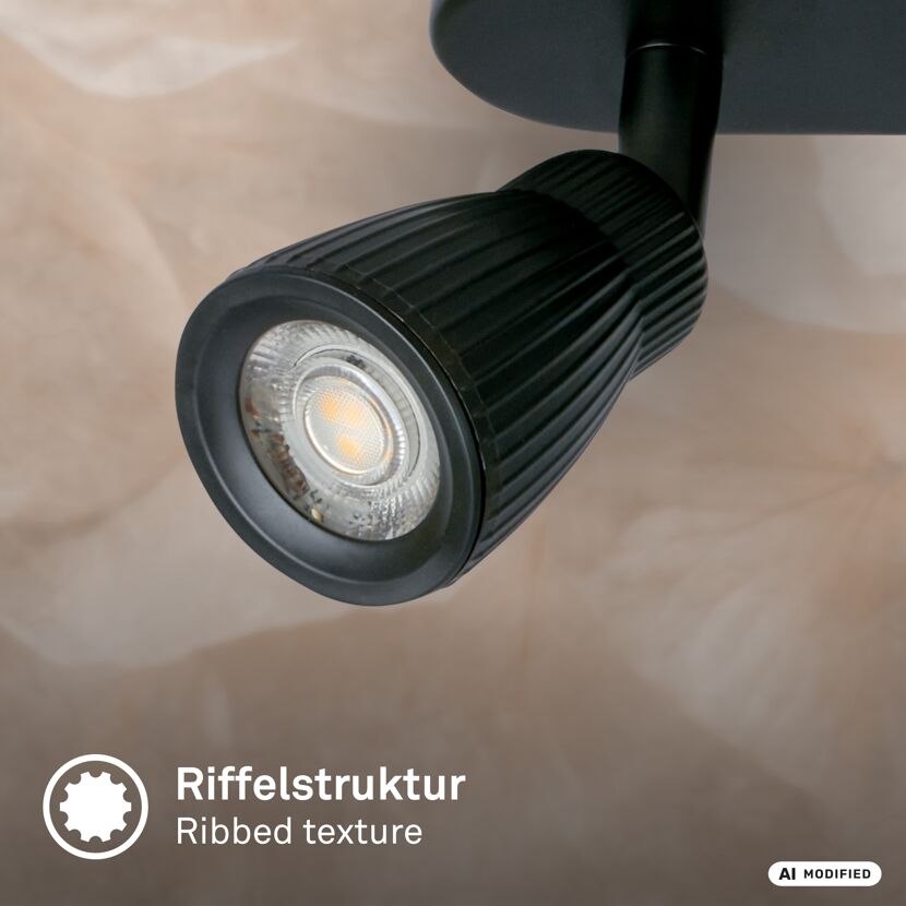 Spot 'Riff' 3-flammig schwarz