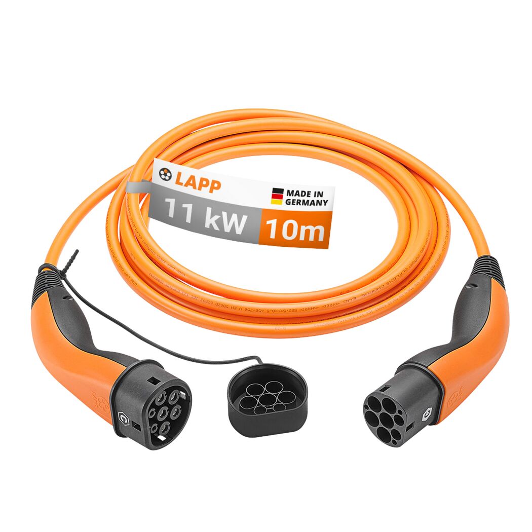 Standard-Ladekabel Typ 2 für Elektro- und Hybridfahrzeuge bis zu 11 kW 10 m