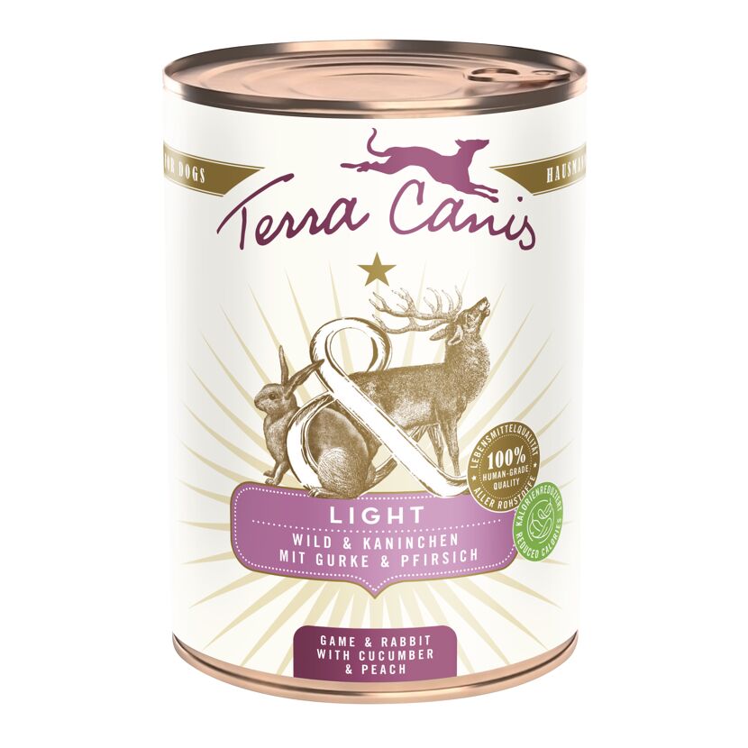 Hundenassfutter 'Light' Wild & Kaninchen mit Gurke & Pfirsich 400 g