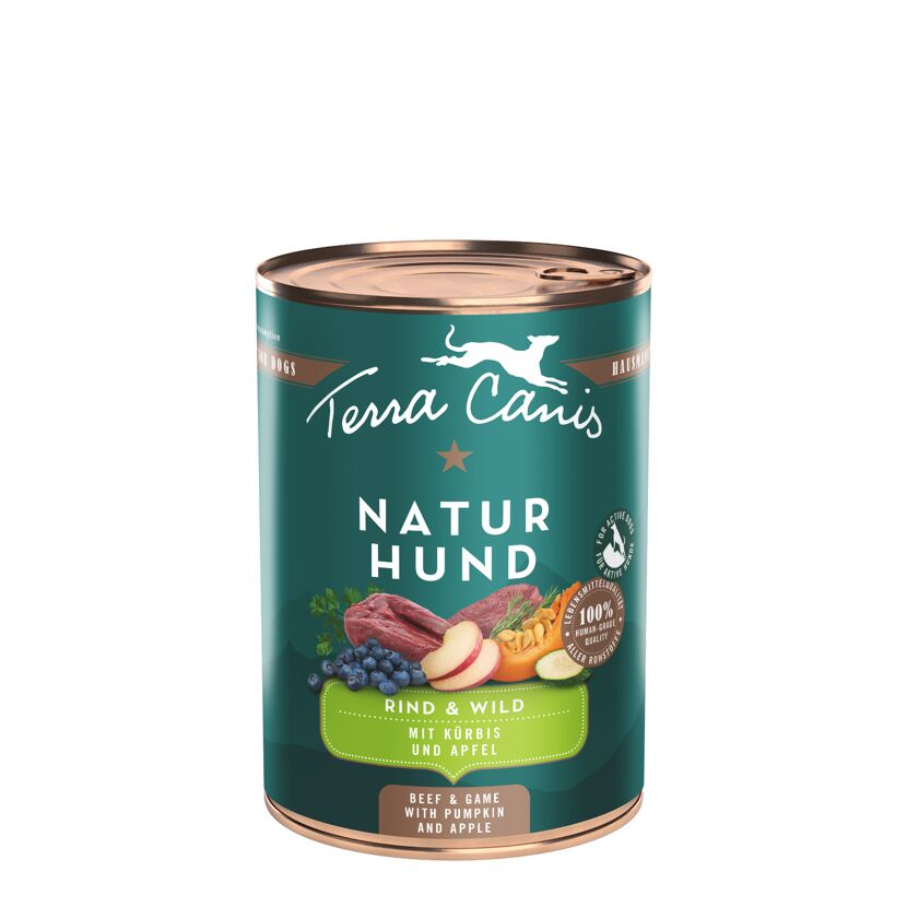 Hundenassfutter 'Naturhund' Rind & Wild mit Kürbis und Apfel 400 g
